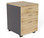 Taskfurn 2 Drawer + 1 File Mobile Pedestal - Wild Oak/Ironstone
