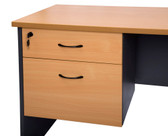 Rapid Worker Fixed Pedestal One Personal Drawer & One Filing Drawer - Beech/Ironstone