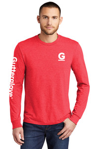 Gutterglove® FLC & SLEEVE WHITE G & WORDMARK - Premium Unisex Long-Sleeve Tee - Red Frost