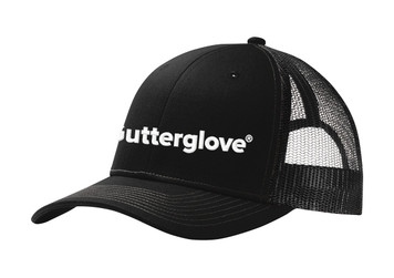 Gutterglove® EMBROIDERED CAP FRONT WHITE WORDMARK - Trucker Cap - Black