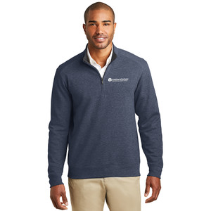 SouthernCarlson Mens 1/4-Zip Pullover - Blue Heather w/White Logo