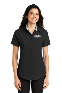 SMC EMBROIDERED Ladies Easy Care Dress Shirt - Black/Light Stone