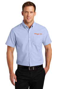 Village Inn Men's Short Sleeve SuperPro Oxford Shirt - Oxford Blue