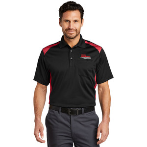 Ozark Aeroworks EMBROIDERED RED & WHITE AN EAGLE PARTNER - Snag-Proof Two Way Colorblock Pocket Polo - Black