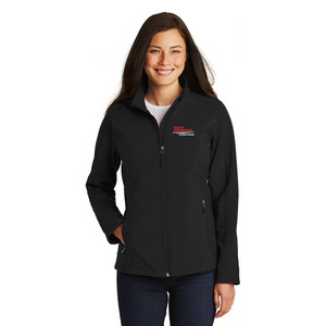 Ozark Aeroworks EMBROIDERED RED & WHITE AN EAGLE PARTNER - Core Ladies Soft Shell Jacket - Black