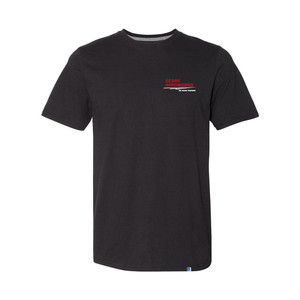 Ozark Aeroworks FLC & FULL BACK RED & WHITE AN EAGLE PARTNER - Russell Athletic Performance T-Shirt - Black