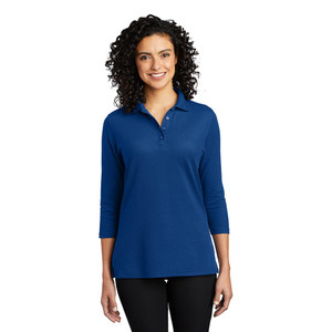 Meeks Port Authority® Silk Touch™ 3/4-Sleeve Polo - Ladies