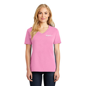 Regional Eye Center EMBROIDERED Ladies Basic V-Neck Tee - Candy Pink