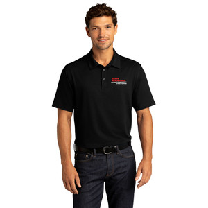 Ozark Aeroworks EMBROIDERED RED & WHITE AN EAGLE PARTNER - Mens City Stretch Polo - Black