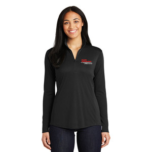 Ozark Aeroworks EMBROIDERED RED & WHITE AN EAGLE PARTNER - Ladies Performance 1/4-Zip Pullover - Black