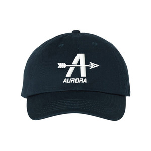 Aurora Christian Academy EMBROIDERED WHITE ATHLETIC ICON - Unstructured Cap - Navy