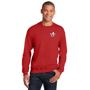 Aurora Christian Academy FLC WHITE ATHLETIC ICON - Unisex Fleece Crewneck Sweatshirt - Red