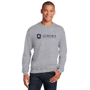 Aurora Christian Academy FULL FRONT ACADEMIC WORDMARK - Unisex Fleece Crewneck Sweatshirt - Sport Grey