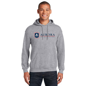 Aurora Christian Academy FULL FRONT ACADEMIC WORDMARK - Unisex Fleece Hoodie - Sport Grey