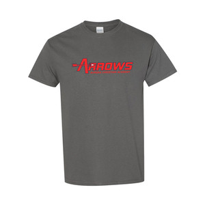 Aurora Christian Academy FULL FRONT RED ATHLETIC WORDMARK - Basic Unisex Tee - Charcoal