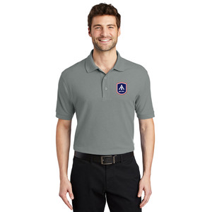 Aurora Christian Academy EMBROIDERED FLC ACADEMIC BADGE - Unisex Silk Touch Polo - Cool Grey