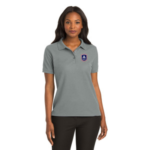 Aurora Christian Academy EMBROIDERED FLC ACADEMIC BADGE - Ladies Silk Touch Polo - Cool Grey