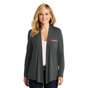 Ozark Aeroworks EMBROIDERED RED & WHITE AN EAGLE PARTNER - Ladies Concept Open Cardigan - Grey Smoke