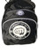 Black duffle, front pouch with printed Mightyfist logo. On top of pouch, embroidered Mightyfist logo