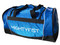 Blue duffle, side with printed Mightyfist