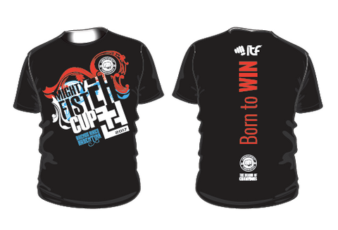 Men's shirt in black with 2017 Mightyfist Cup design. Extra soft material for great comfort.