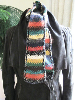 Handknit Peruvian-Style Accent Scarf  #901