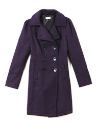 Plum woollen knit trench coat