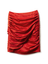 Rouge crepe mini skirt