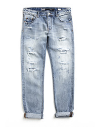 Light wash extra worn boyfriend denim