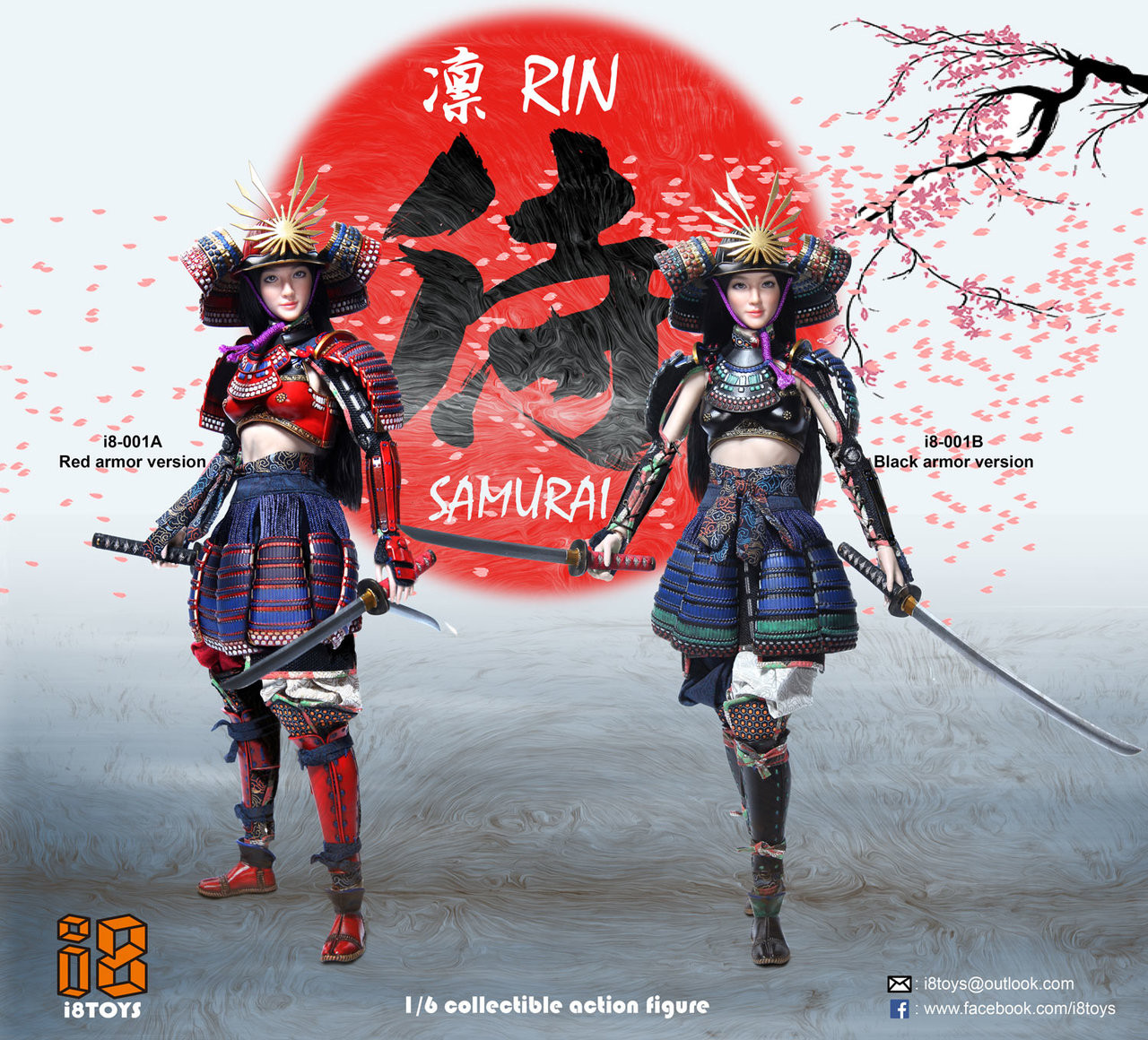 [i8-001A] i8TOYS 1/6 Female Samurai RIN Red Armor Version