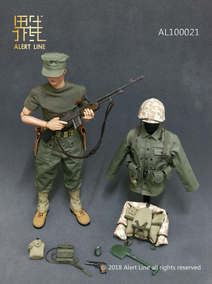 AlertLine AL100021 1/6 Scale WWII USMC BAR Pack Suspenders & Ammo Belt Model 