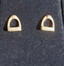 Quaker Ridge 14K Yellow Gold & Diamond Tiny Stirrup Earrings 