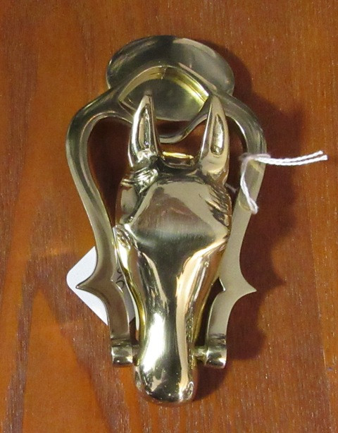Solid Brass Horse Head Door Knocker 1949 VA Metalcrafters with Brass Screw