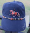 Hand Painted Embellished Cap; Navy w/Chestnut Horse
