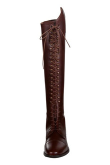 Elegant Lace Tall Boot in Brown