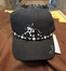 Hand Painted Embellished Cap; Black w/Barock Pinto