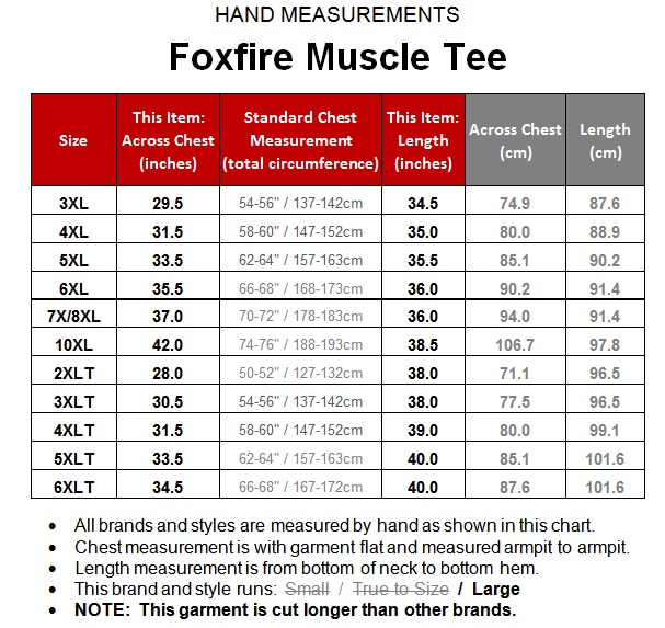 Foxfire Big and Tall Mens Muscle Tee Sleeveless Shirt 