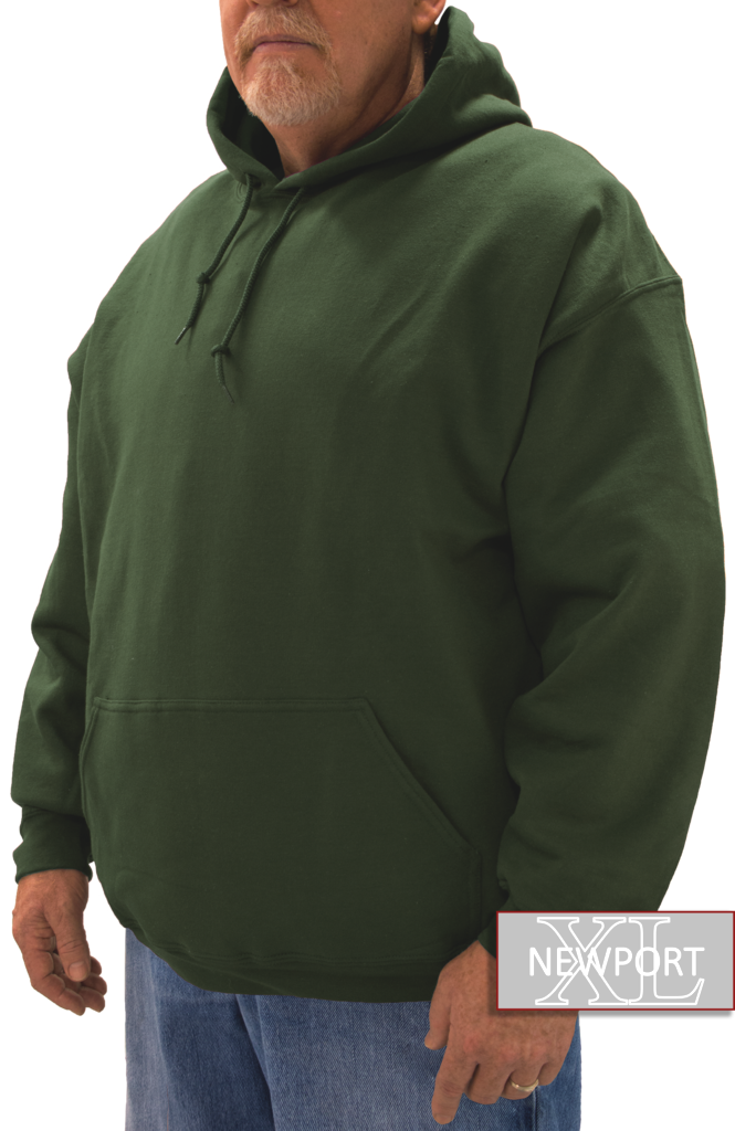 DARK GREEN fleece hoodie pullover for Big & Tall by NewportXL