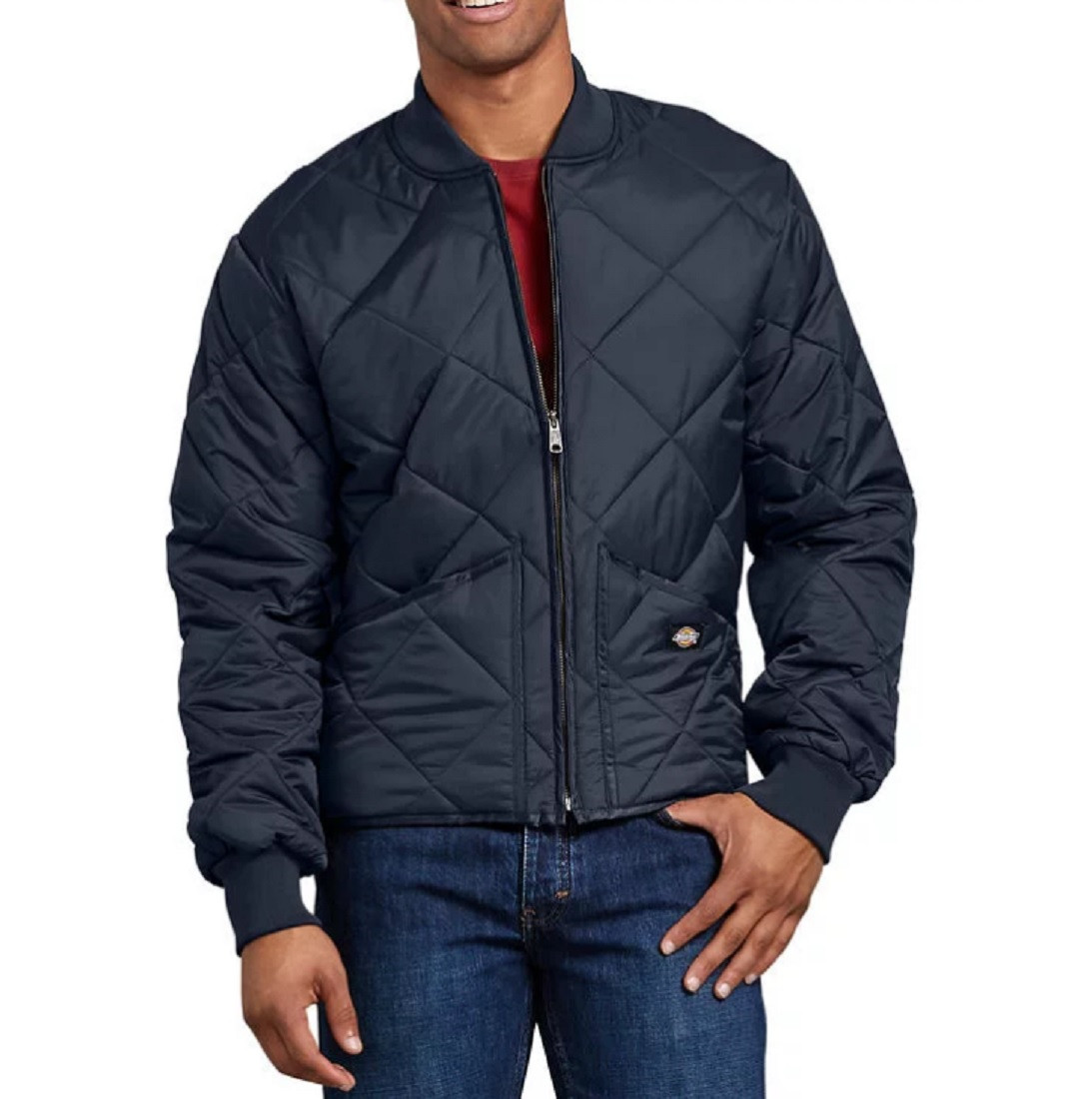 Big & Tall Men's Navy Quilted Nylon Zip Jacket by Dickies