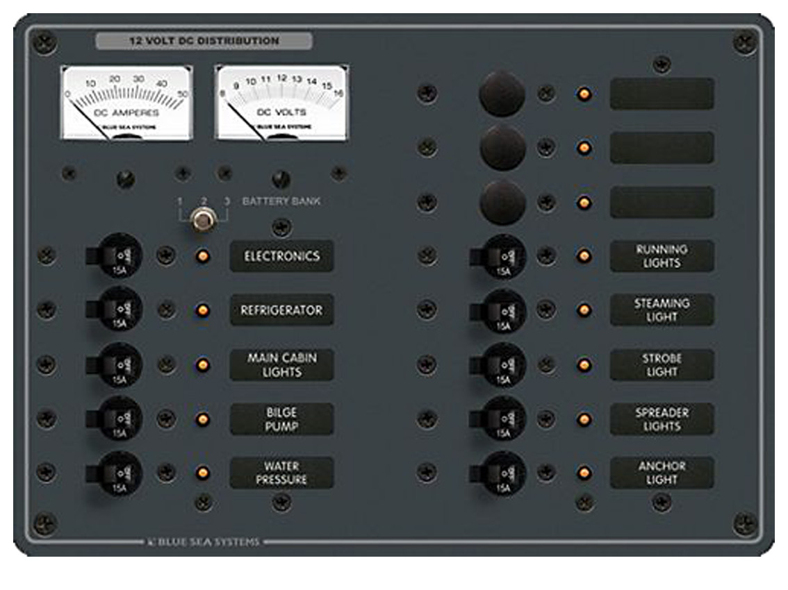 Circuit Breaker Panel 13 Way 12v - Boat Electricals