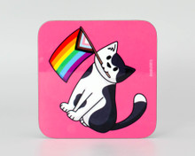 Pride Cat - Coaster - Progress flag