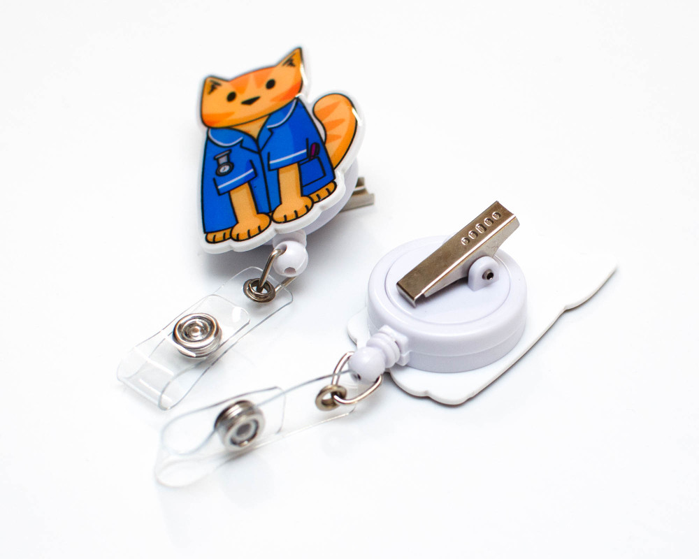 Cat Nurse Extendable Badge Reel - DoodleCats Shop