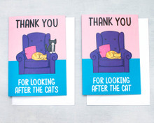 Thank you for looking after the cat(s) - Greetings Card