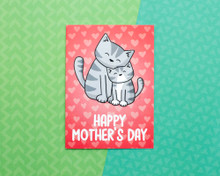 Happy Mother's Day - Greetings Card - Red Hearts