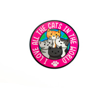 I Love All The Cats In The World - Window Cling