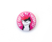 My Cat Is My Therapist - button badge