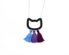 Black Cat Tassel Necklace