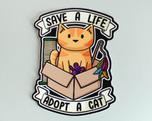 Save A Life, Adopt A Cat - Vinyl sticker