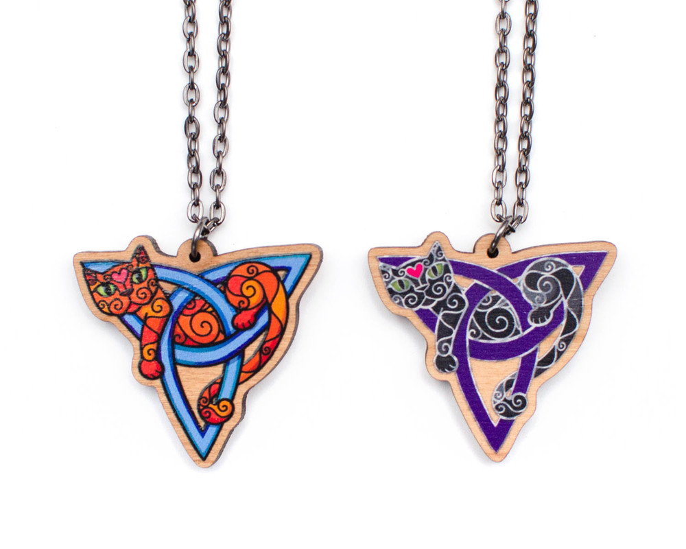 Cat clearance triquetra necklace