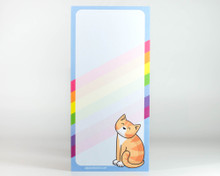 Summer Rainbow Cat Notepad with optional magnet 